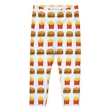 Burgers And Fries Pattern - Leggings