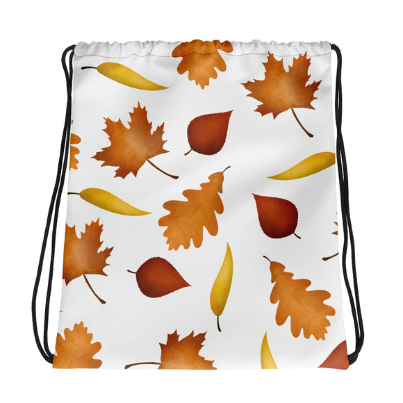 Fall Leaves Pattern - Drawstring Bag