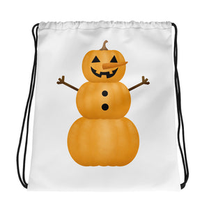 Pumpkin Snowman - Drawstring Bag