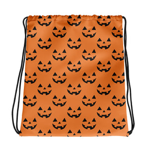Happy Jack-O-Lantern Pattern - Drawstring Bag