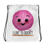 I Love To Crochet - Drawstring Bag