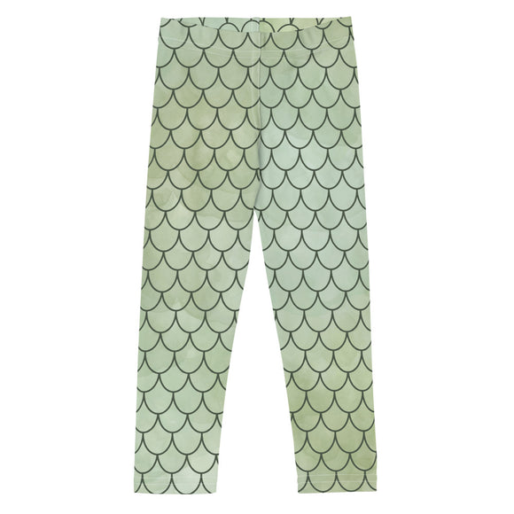 Green Mermaid Tail Pattern - Kids Leggings