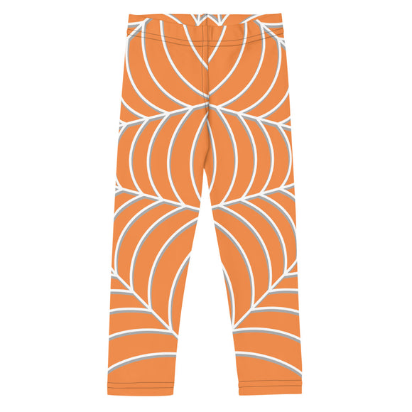 Spiderweb Pattern (Orange Background) - Kids Leggings