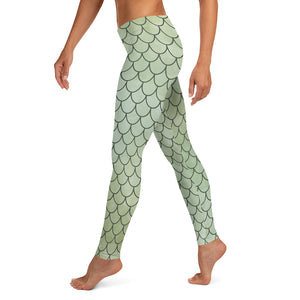 Green Mermaid Tail Pattern - Leggings