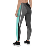 Thin And Thick Lines (Aqua) - Leggings