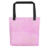 Pink Mermaid Tail Pattern (Faux Glitter) - Tote Bag