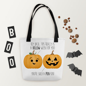 Hey Jack This Really Is A Hollow-ween For You! You're Such A Pun-kin (Pumpkins) - Tote Bag