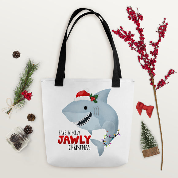 Have A Holly Jawly Christmas (Shark) - Tote Bag