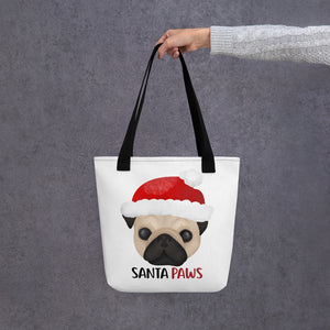 Santa Paws (Pug) - Tote Bag