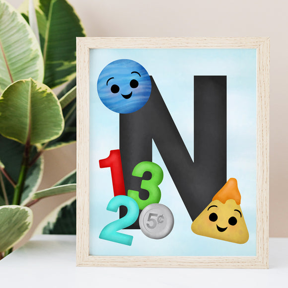 Letter N (Alphabet) - Ready To Ship 8x10