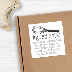 Ingredients (Whisk) - Custom Stickers