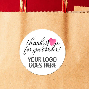 Your Logo (Thank You For Your Order Pink Heart) - Custom Stickers