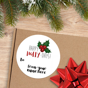 Happy Holly Days (Gift Tag) - Custom Stickers