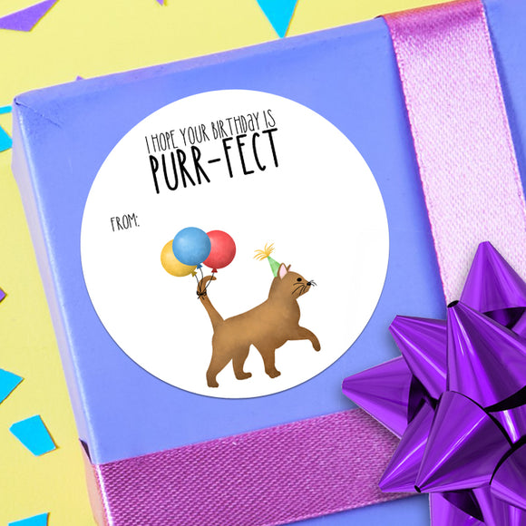 I Hope Your Birthday Is Purr-fect (Gift Tag) - Stickers