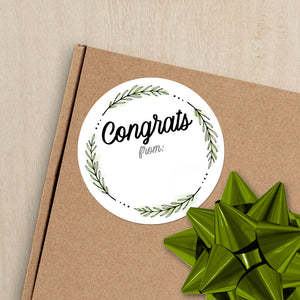 Congrats Wreath (Gift Tag) - Stickers