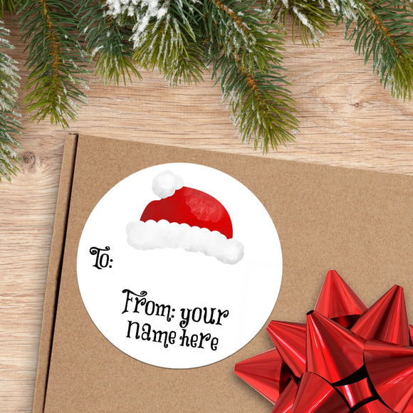Santa Hat (Gift Tag) - Custom Stickers