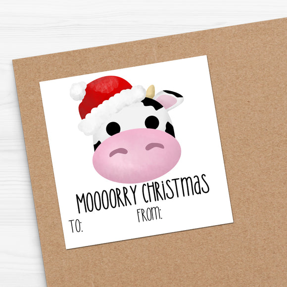 Moooorry Christmas Cow (Gift Tag) - Stickers