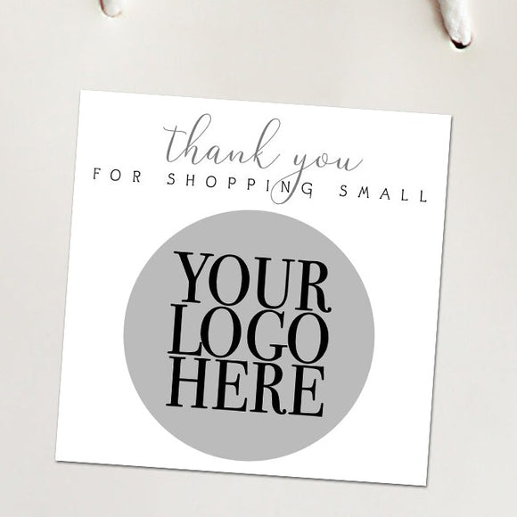 Thank You For Shopping Small Fancy (Your Logo) - Custom Stickers