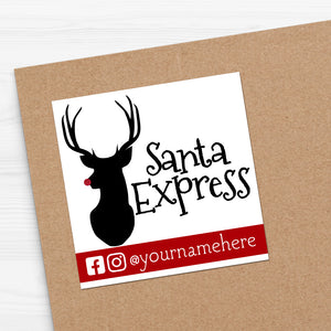 Santa Express (With Your Social Media) - Custom Stickers