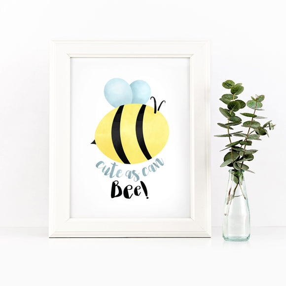 Cute As Can Bee - Print At Home Wall Art