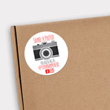 Share A Photo! Follow & Tag Us (Camera) - Custom Stickers