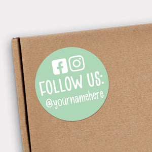 Follow Us (Solid Color Background) - Custom Stickers