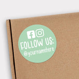 Follow Us (Solid Color Background) - Custom Stickers