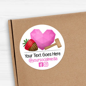 Smash Cake and Chocolate Strawberry (With Social Media) - Custom Stickers