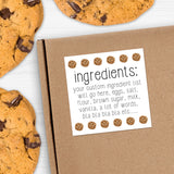 Ingredients (Chocolate Chip Cookies) - Custom Stickers