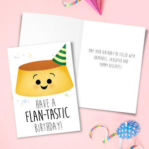Have A Flan-tastic Birthday - Print At Home Card