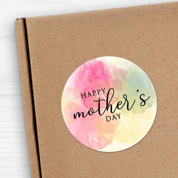 Happy Mother's Day (Mixed Watercolor Background) - Stickers
