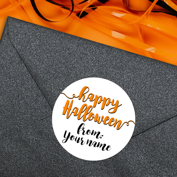 Happy Halloween Script (Gift Tag) - Custom Stickers