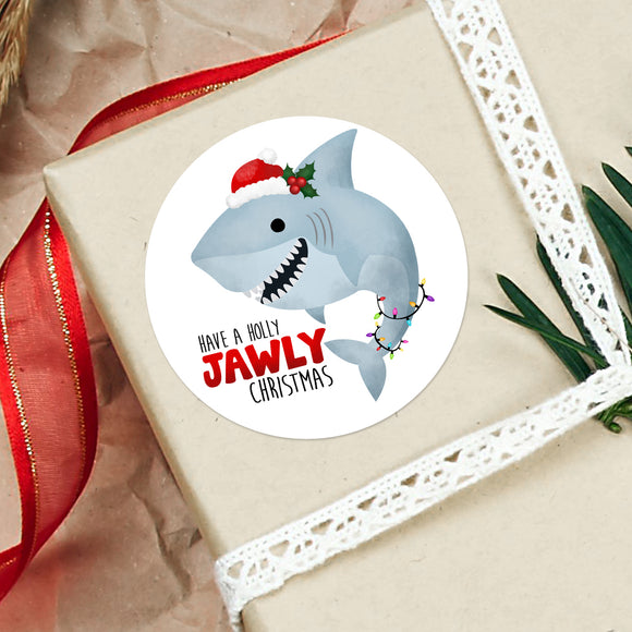 Have A Holly Jawly Christmas (Shark) - Stickers