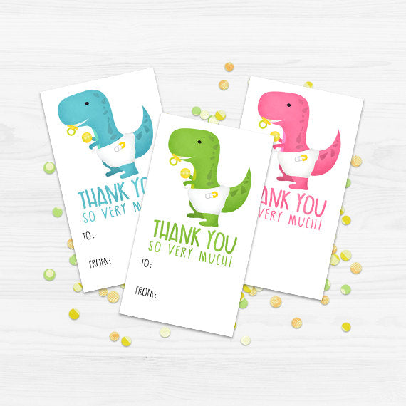 Thank You (Baby-saur) - Print At Home Gift Tags