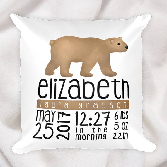 Bear - Custom Text Pillow