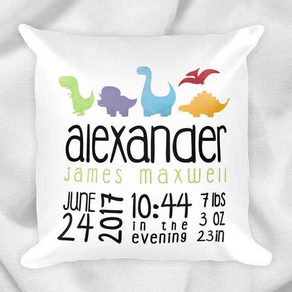 Baby Dinosaurs - Custom Text Pillow