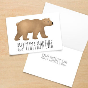 Best Mama Bear Ever - Print At Home Card