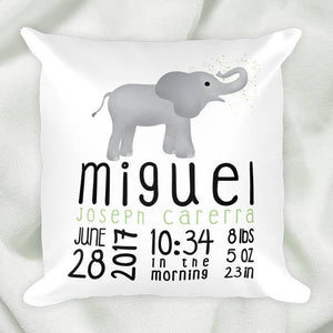 Baby Elephant - Custom Text Pillow