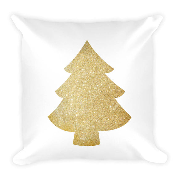 Christmas Tree (Faux Gold Glitter) - Pillow