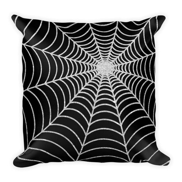 Spiderwebs (Silver Faux Glitter) - Pillow