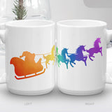 Santa's Sleigh (Rainbow Unicorns) - Mug