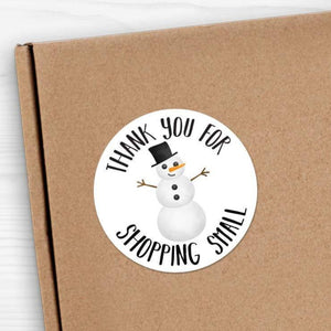 Thank You For Shopping Small (Snowman) - Stickers