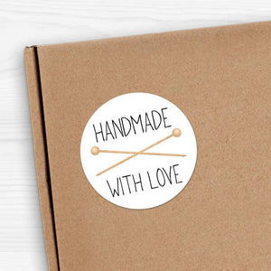 Handmade With Love (Knitting Needles) - Stickers