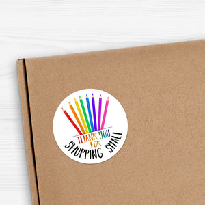 Thank You For Shopping Small (Pencil Crayons) - Stickers