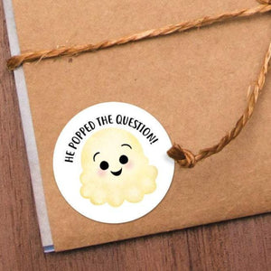 He Popped The Question (Popcorn) - Stickers