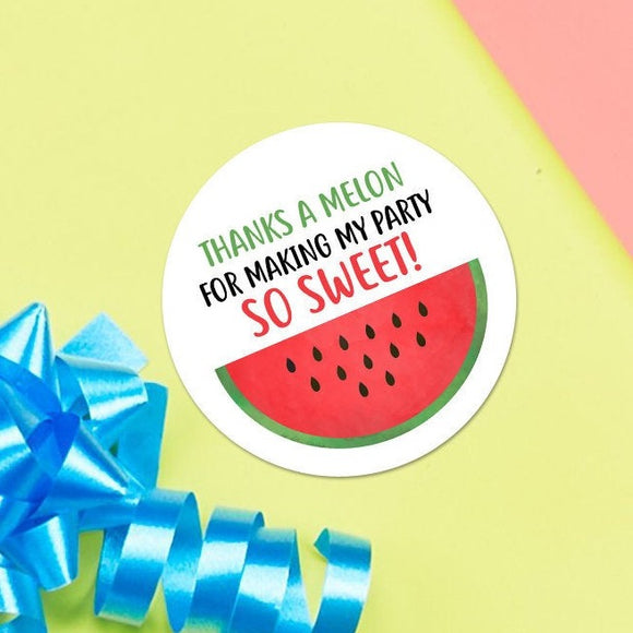 Thanks A Melon For Making My Party So Sweet - Stickers