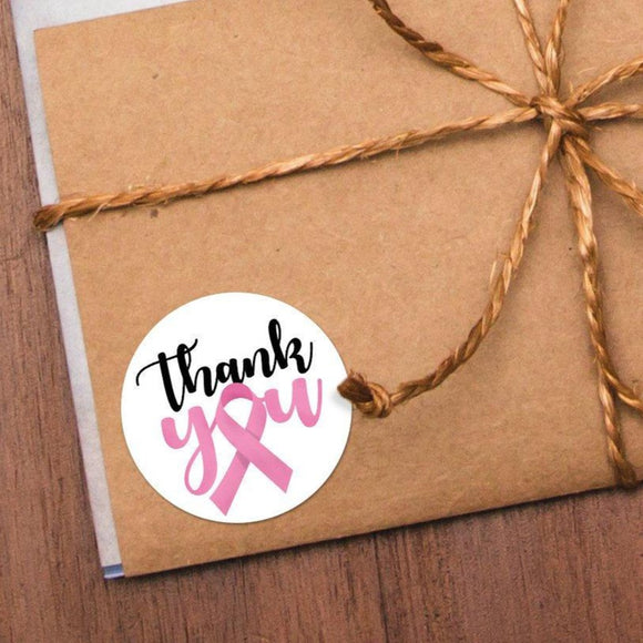 Thank You (Pink Breast Cancer Ribbon) - Stickers