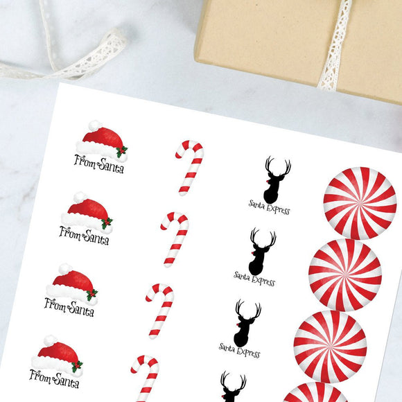 Christmas (From Santa, Candy Cane, Santa Express, Peppermint) - Stickers