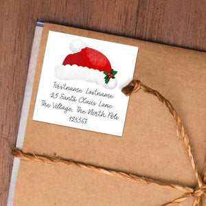 Return Address (Santa Hat) - Custom Stickers