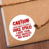 Funny Caution (You're About To Make A Huge Smile)- Stickers